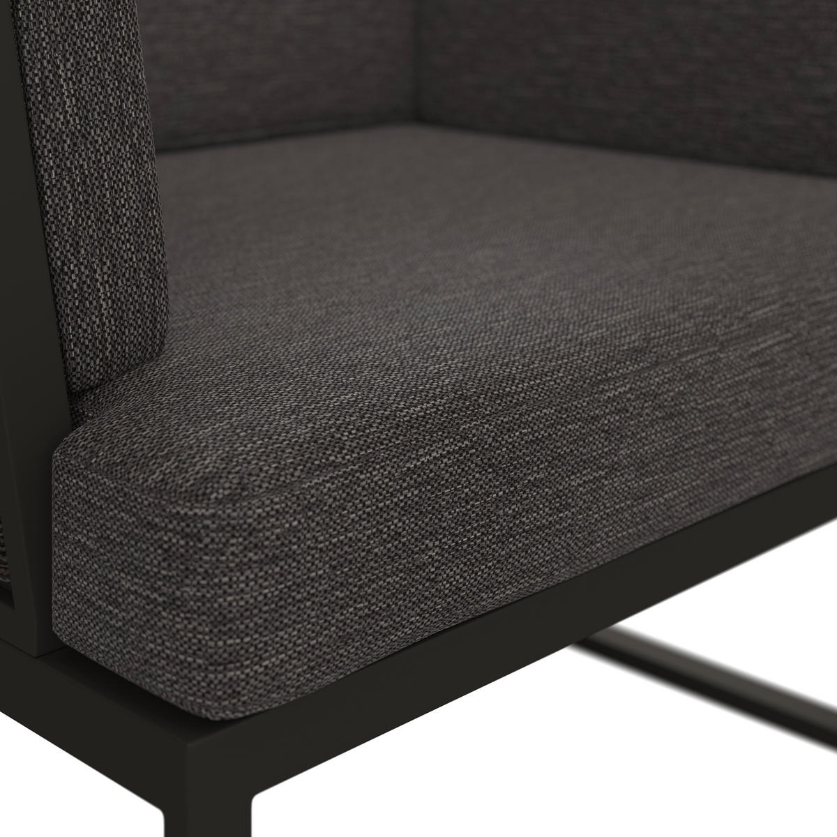 GARTENSESSEL Edelstahl Anthrazit, Schwarz  - Anthrazit/Schwarz, Design, Textil/Metall (83/76/83cm) - Amatio