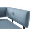 ECKBANK 205/165 cm  in Schwarz, Hellblau  - Schwarz/Hellblau, MODERN, Textil/Metall (205/165cm) - Cantus