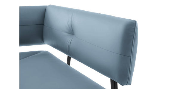 ECKBANK 205/165 cm  in Schwarz, Hellblau  - Schwarz/Hellblau, MODERN, Textil/Metall (205/165cm) - Cantus