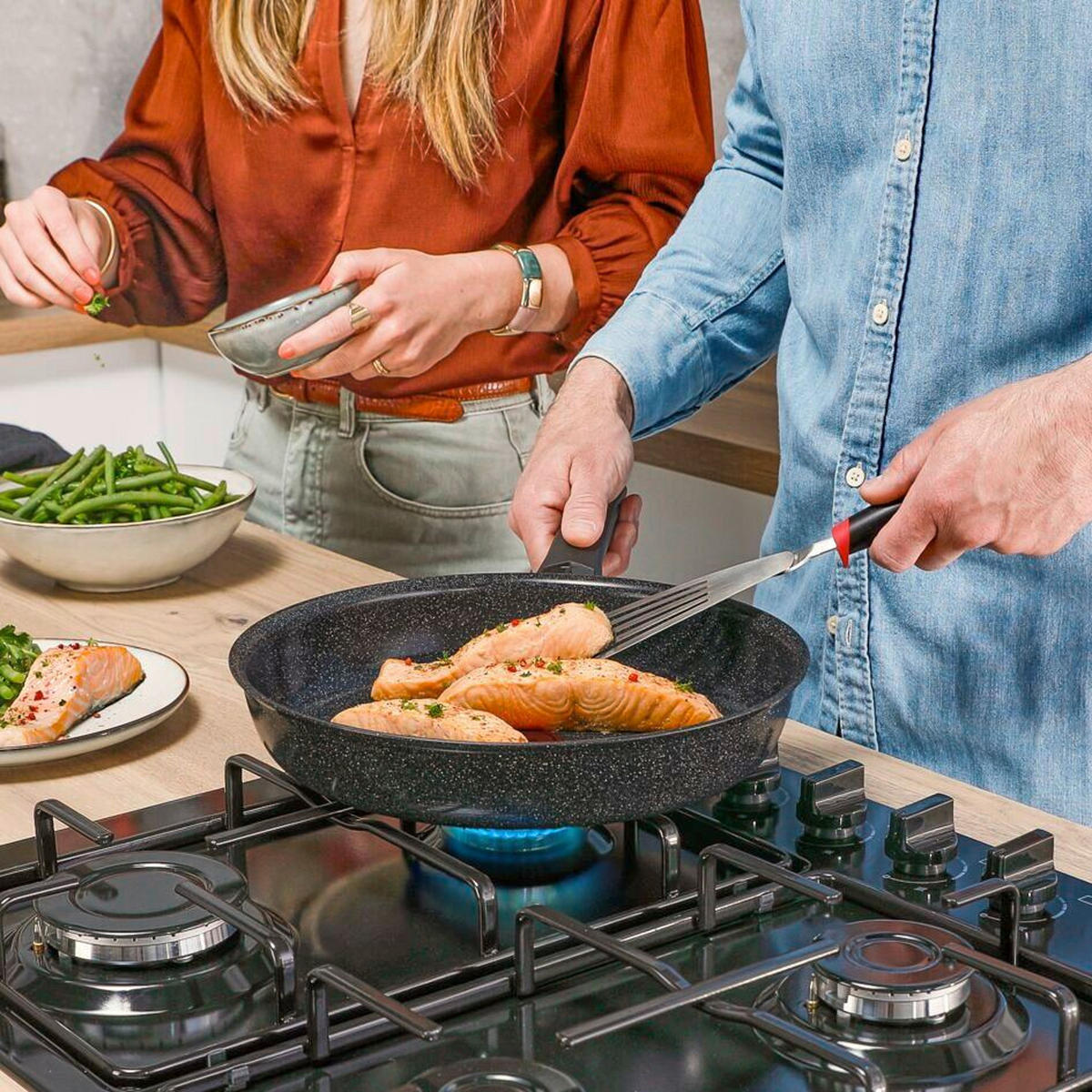 PFANNENSET Expertise G7 Aluminium 3-teilig  - Schwarz, Basics, Metall (24 / 28cm) - Tefal