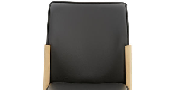 STUHL in Holz, Leder Grau, Buchefarben - Buchefarben/Grau, Natur, Leder/Holz (50/88/55cm) - Valnatura