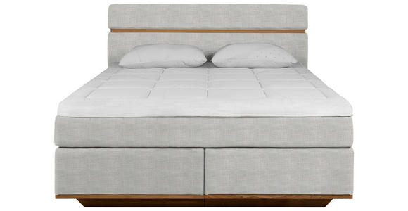 BOXSPRINGBETT 180/200 cm  in Silberfarben  - Eichefarben/Silberfarben, Natur, Holz/Textil (180/200cm) - Linea Natura