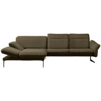 ECKSOFA in Webstoff Dunkelgrün  - Dunkelgrün/Anthrazit, Design, Textil/Metall (203/299cm) - Himolla