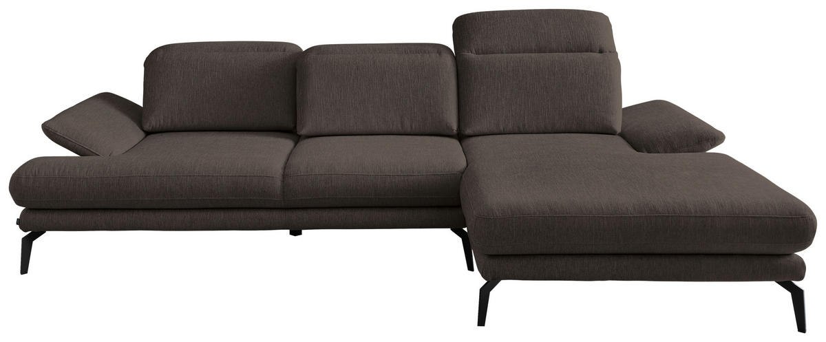 HÖRNSOFFA i vävt tyg brun  - brun/svart, Design, metall/textil (289/180cm) - MID.YOU