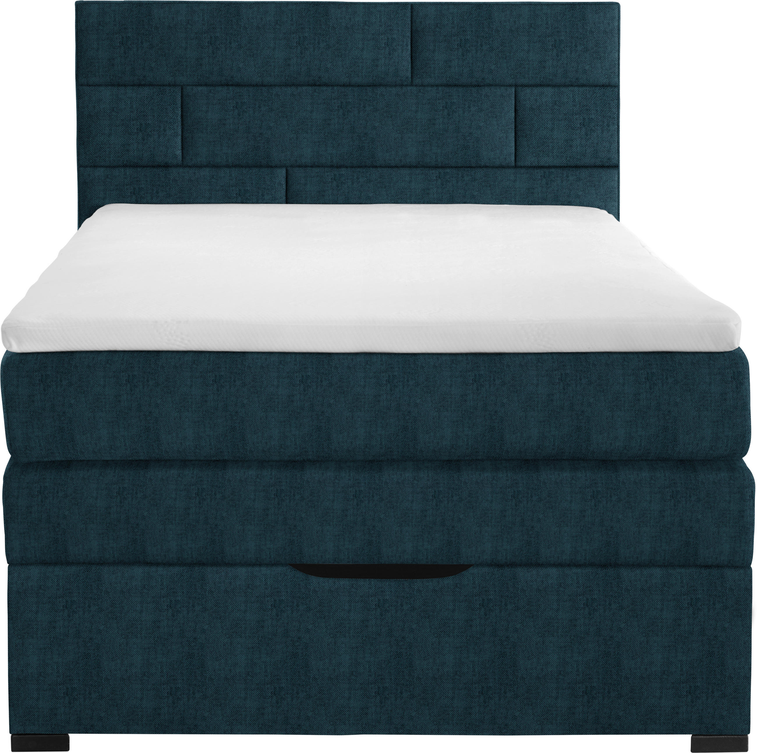 BOXSPRINGBETT 140/200 cm  in Dunkelblau  - Wengefarben/Dunkelblau, Konventionell, Textil (140/200cm) - Carryhome