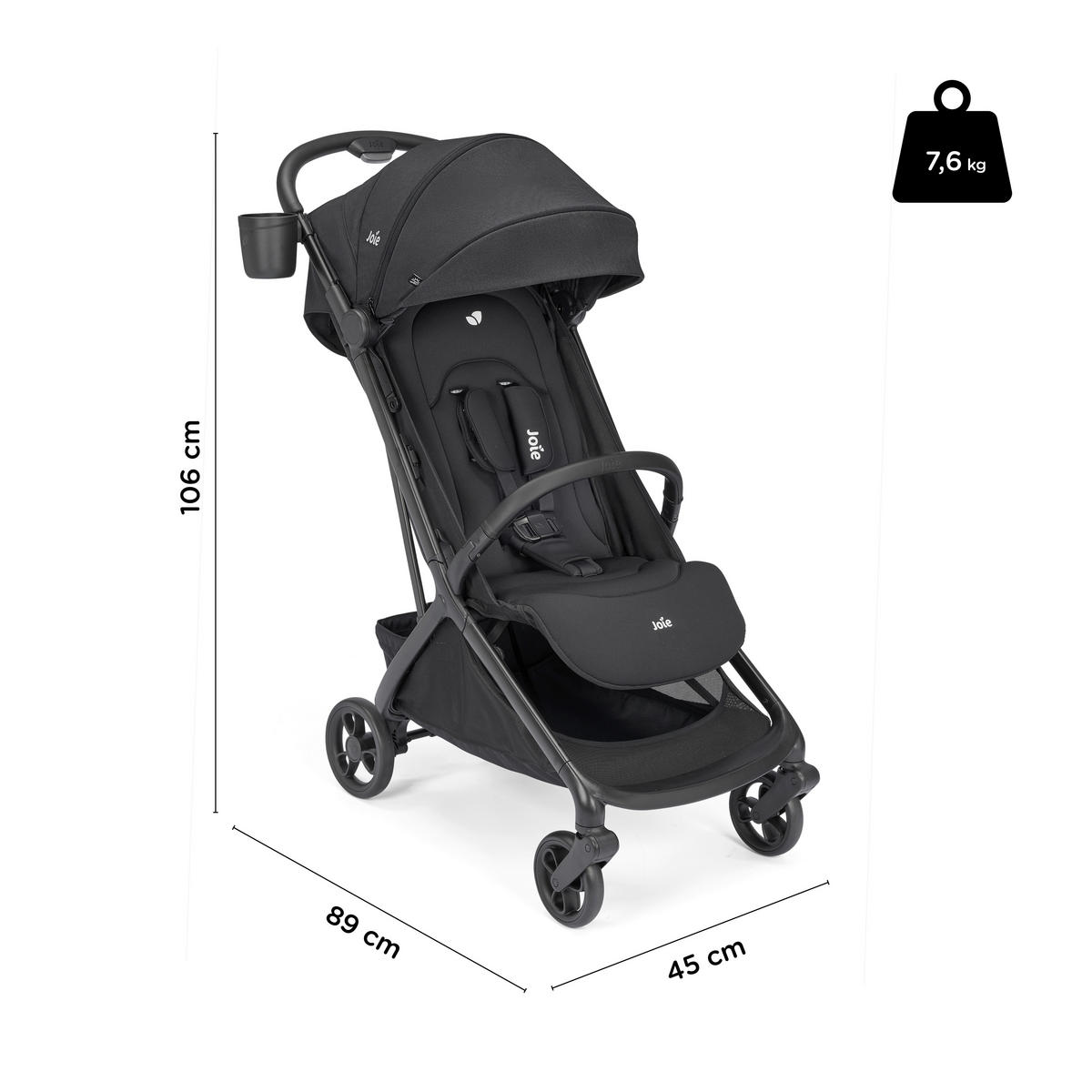 BUGGY Joie Porto  - Karamell/Schwarz, Basics, Textil (45/106/89cm) - Joie