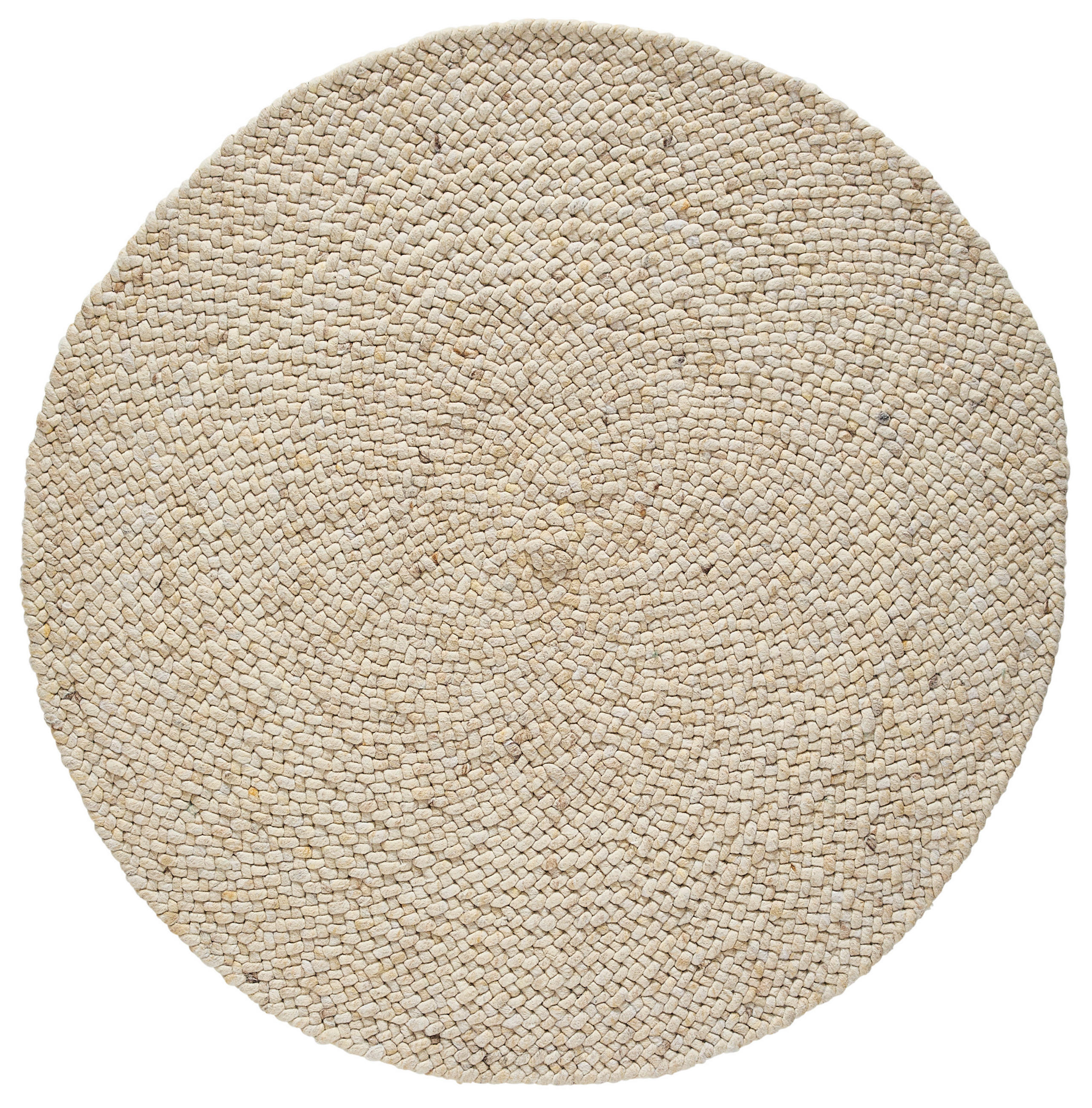 HANDWEBTEPPICH  Wohnzimmer 180 cm Beige rund  - Beige, KONVENTIONELL, Textil (180cm) - Linea Natura