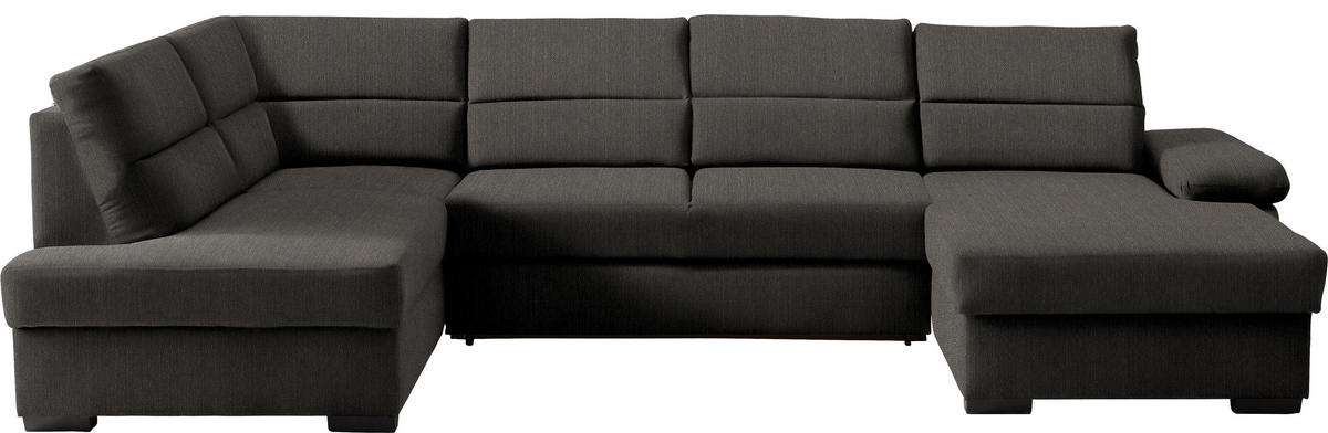 WOHNLANDSCHAFT in Webstoff Dunkelbraun  - Dunkelbraun, KONVENTIONELL, Kunststoff/Textil (183/319/166cm) - Cantus