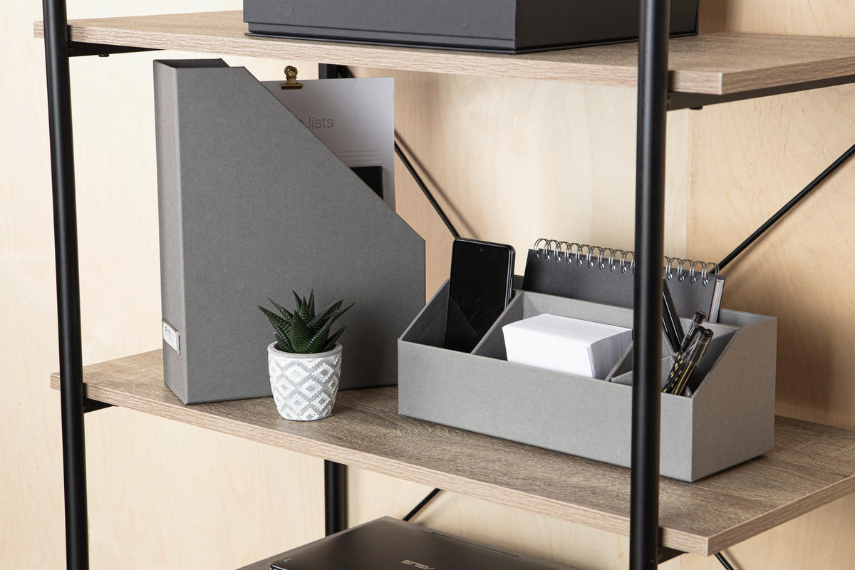 TISCHORGANIZER    12.5/33/12.5 cm  - Grau, Basics, Karton/Papier (12.5/33/12.5cm)