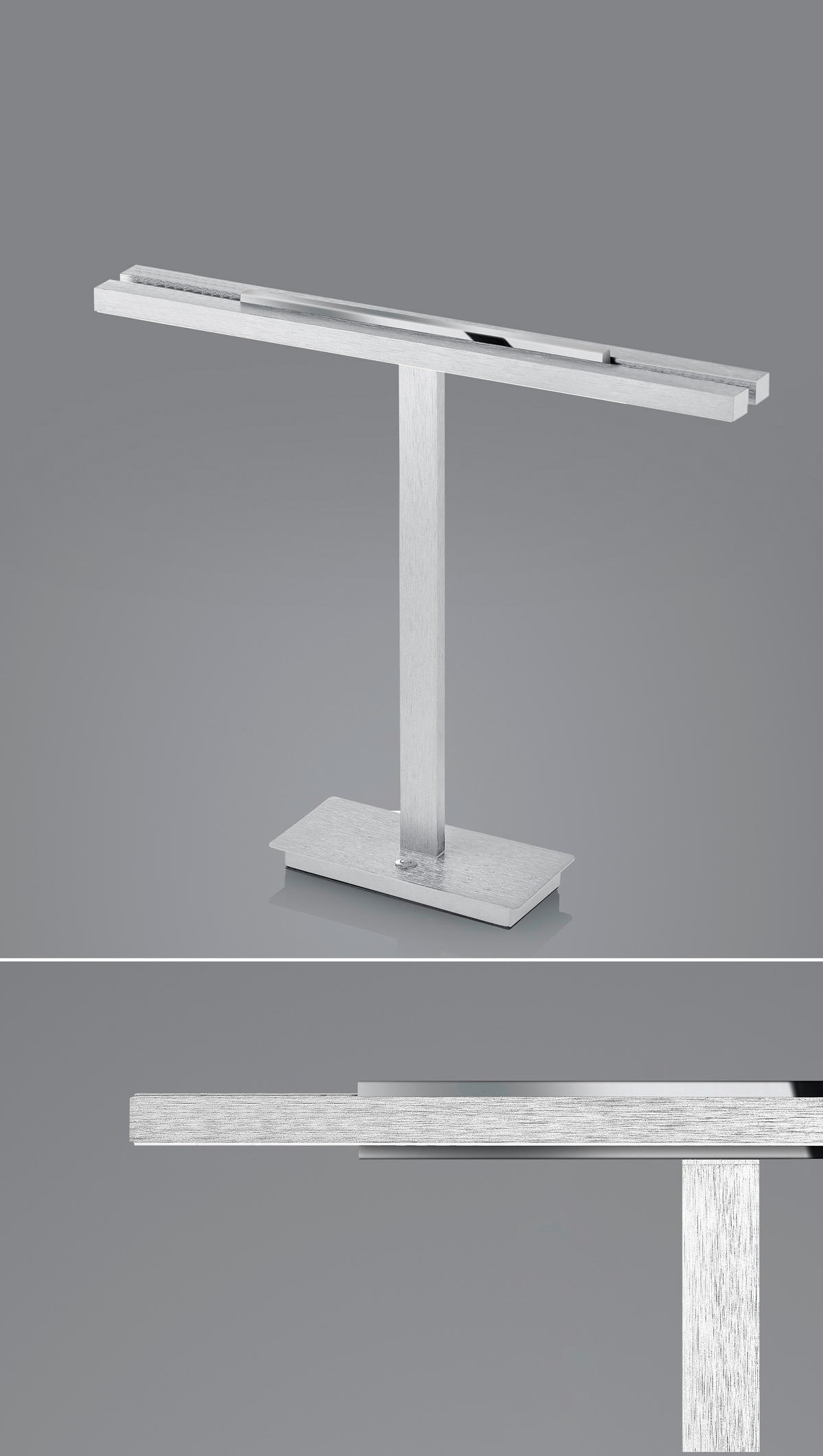 LED-TISCHLEUCHTE Ben 40.5/9.5/40 cm   - Nickelfarben, Design, Metall (40.5/9.5/40cm) - elements by BANKAMP