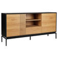 SIDEBOARD Naturfarben, Schwarz  - Schwarz/Naturfarben, Design, Holzwerkstoff (160/80/40cm) - Xora