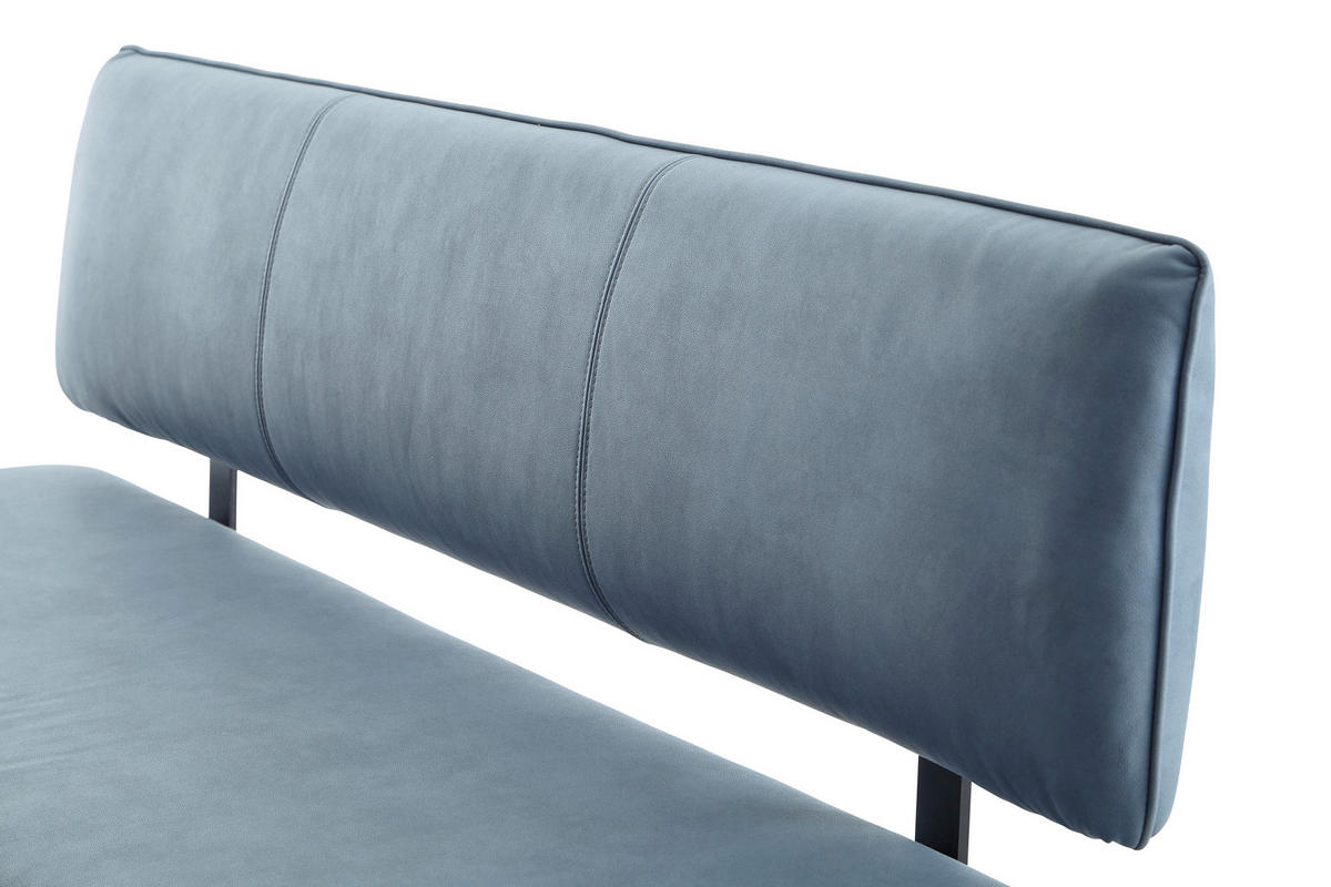 SITZBANK 180/86,5/60 cm beschichtet Schwarz, Hellblau Metall  - Schwarz/Hellblau, Design, Textil/Metall (180/86,5/60cm) - Cantus