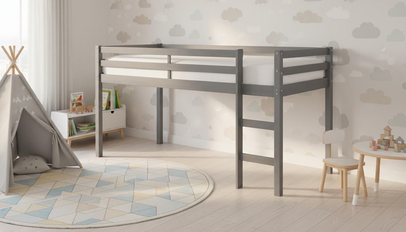 HOCHBETT 90/200 cm,  in Grau, Leiter, Lattenrost  - Grau, MODERN, Holz (90/200cm) - MID.YOU