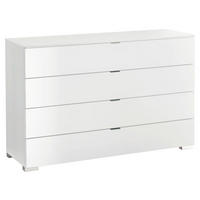 SIDEBOARD 120/77/40 cm  in Weiss  - Chromfarben/Weiss, Konventionell, Glas/Holzwerkstoff (120/77/40cm) - Moderano