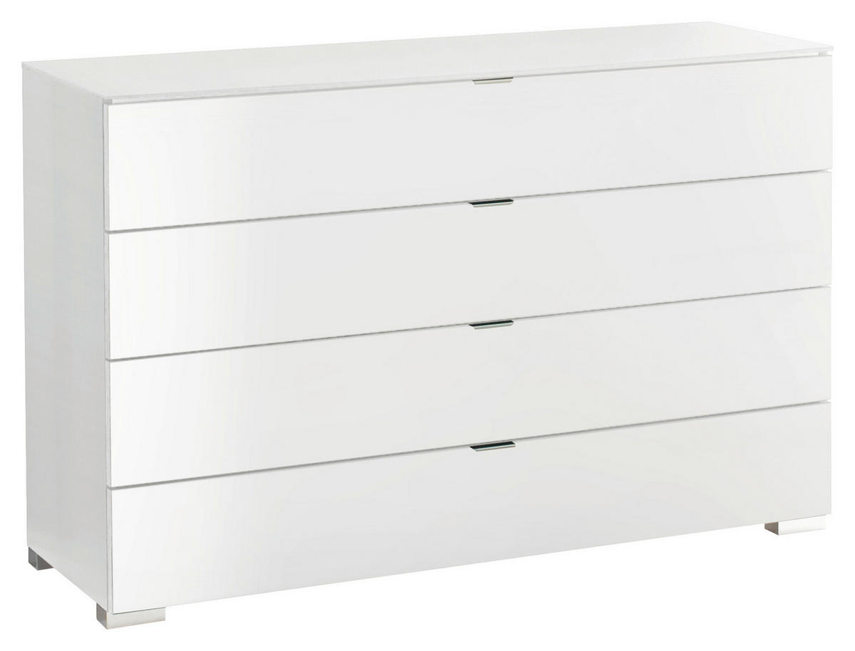 SIDEBOARD 120/77/40 cm  in Weiss  - Chromfarben/Weiss, Konventionell, Glas/Holzwerkstoff (120/77/40cm) - Moderano