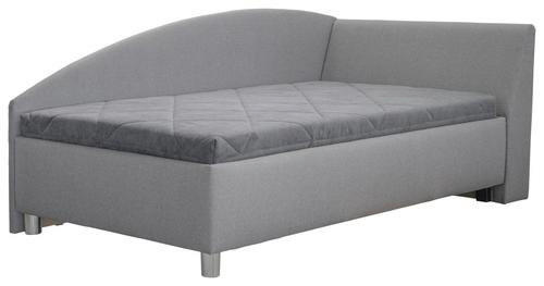LEŽADLO, textil, 110/200 cm - sivá/chrómová, Design, textil/plast (110/200cm) - Blanar