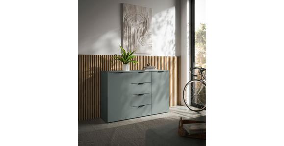 SIDEBOARD in 135/90/40 cm - Salbeigrün/Schwarz, Basics, Holzwerkstoff/Kunststoff (135/90/40cm) - Carryhome