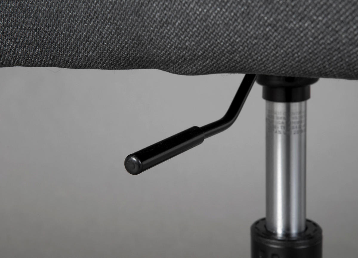 OTOČNÁ ŽIDLE PRO MLÁDEŽ, tkaná látka, šedá, černá - šedá/černá, Konvenční, kov/textil (61,50/83,5-91/63cm) - MID.YOU