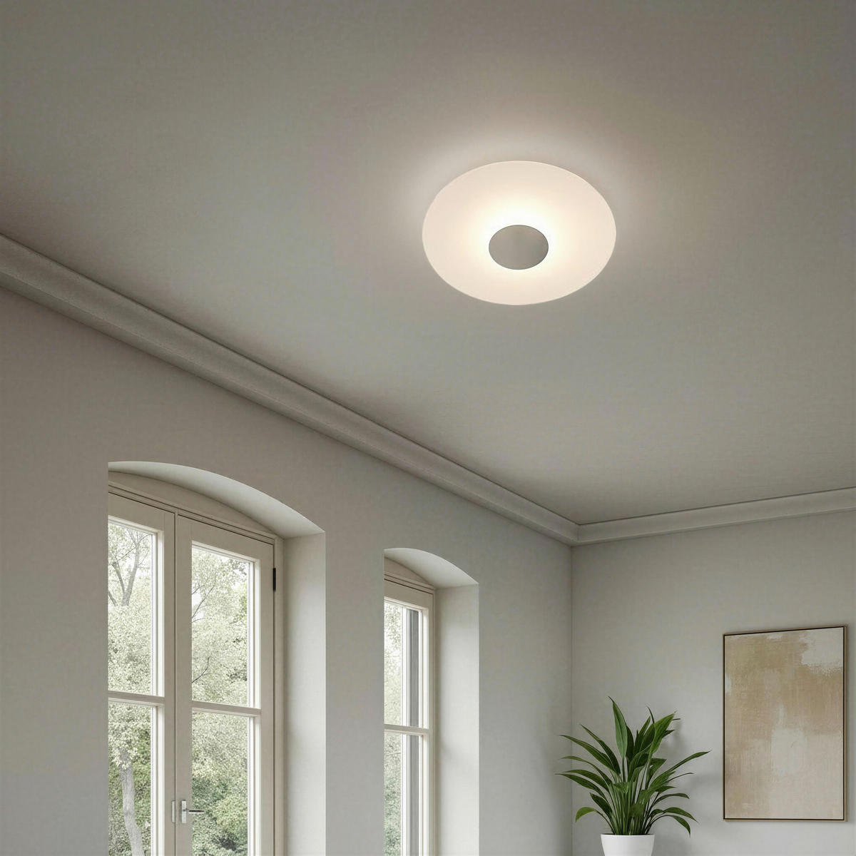 LED-DECKENLEUCHTE Chio  Smart 54/6,5 cm   - Weiß, Basics, Metall (54/6,5cm) - BOPP