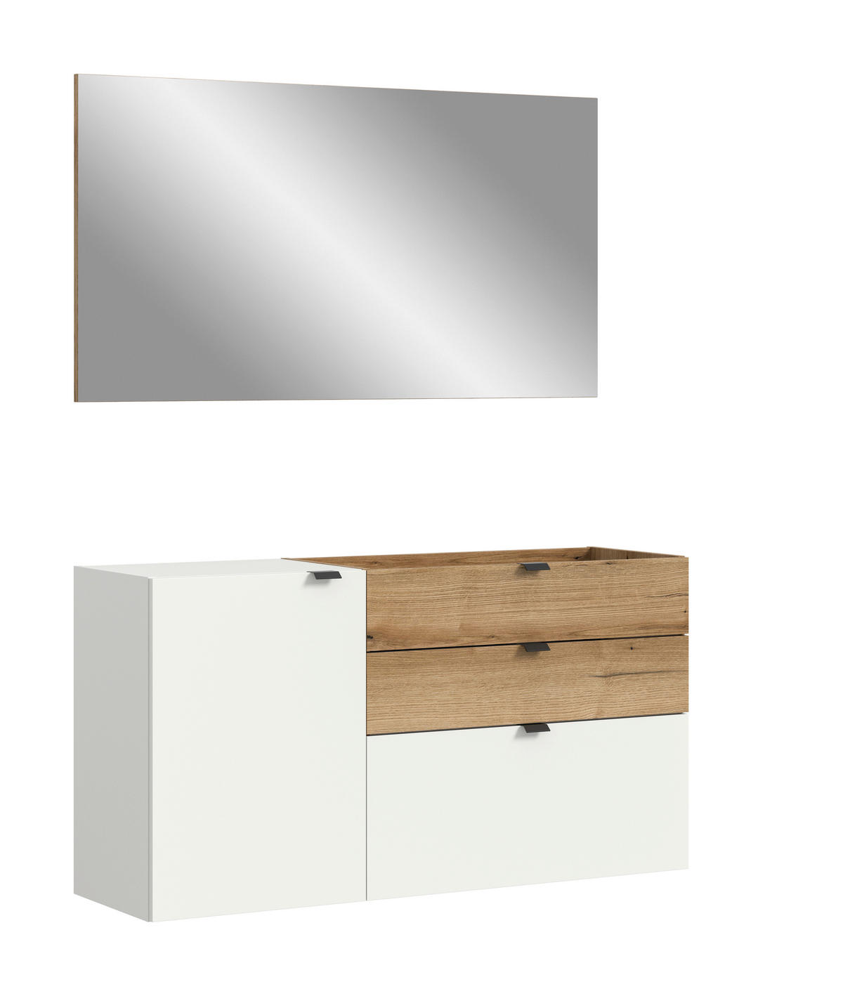 PREDSOBLJE  bijela, hrast tamni  - bijela/hrast tamni, Design, drvni materijal (120/194/37cm) - Livetastic