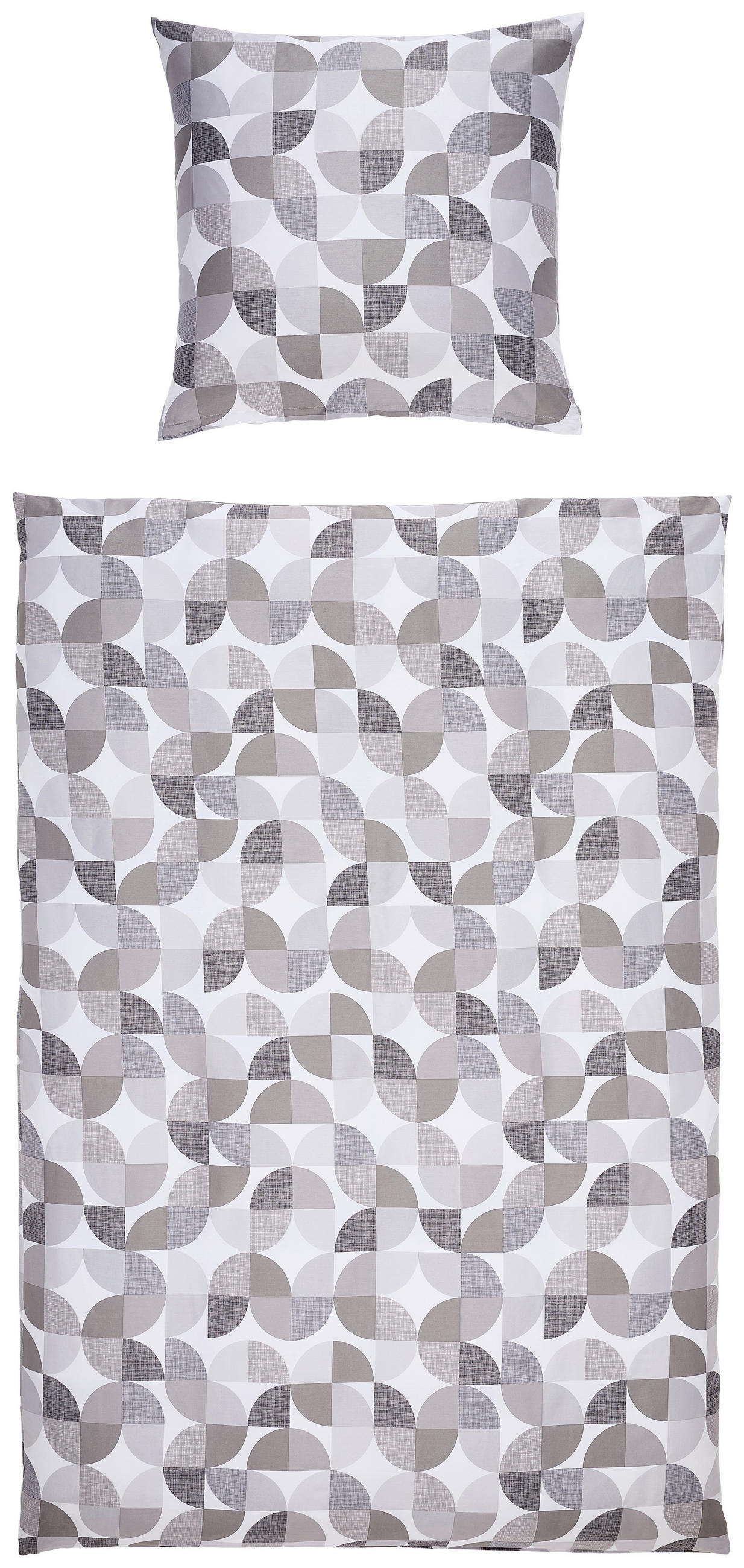 BETTWÄSCHE Makosatin 155/220 cm  - Grau, Design, Textil (155/220cm) - Janine
