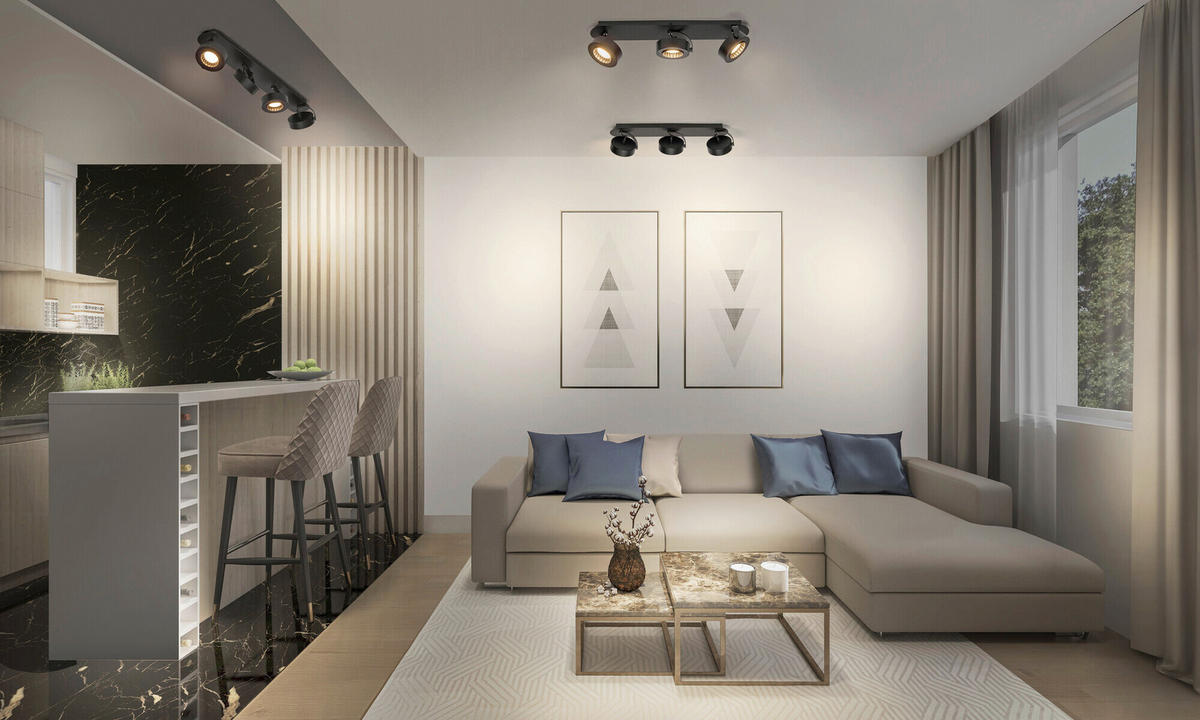 LED-STRAHLER 69,5/10/10,5 cm   - Schwarz, Basics, Kunststoff/Metall (69,5/10/10,5cm) - Osram