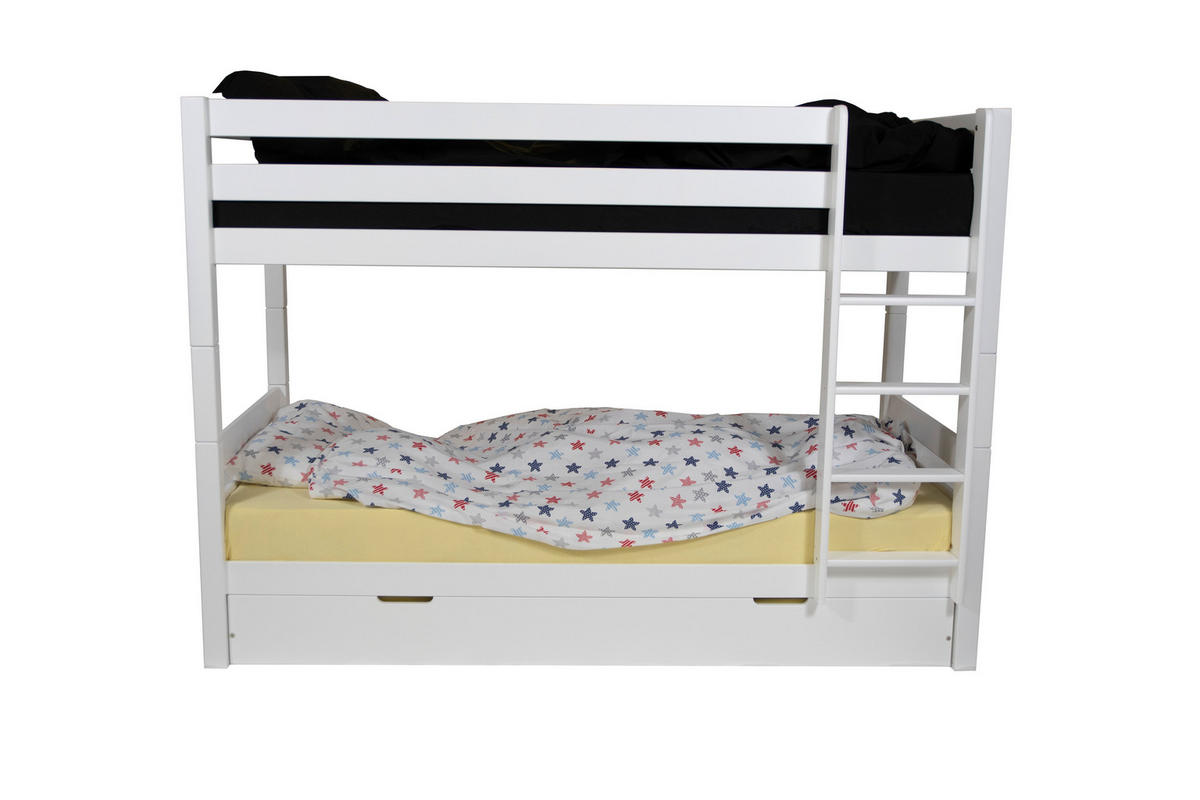 POSTEĽNÁ ZÁSUVKA, buk - biela, Konventionell, drevo/kompozitné drevo (90/200cm) - Linea Natura