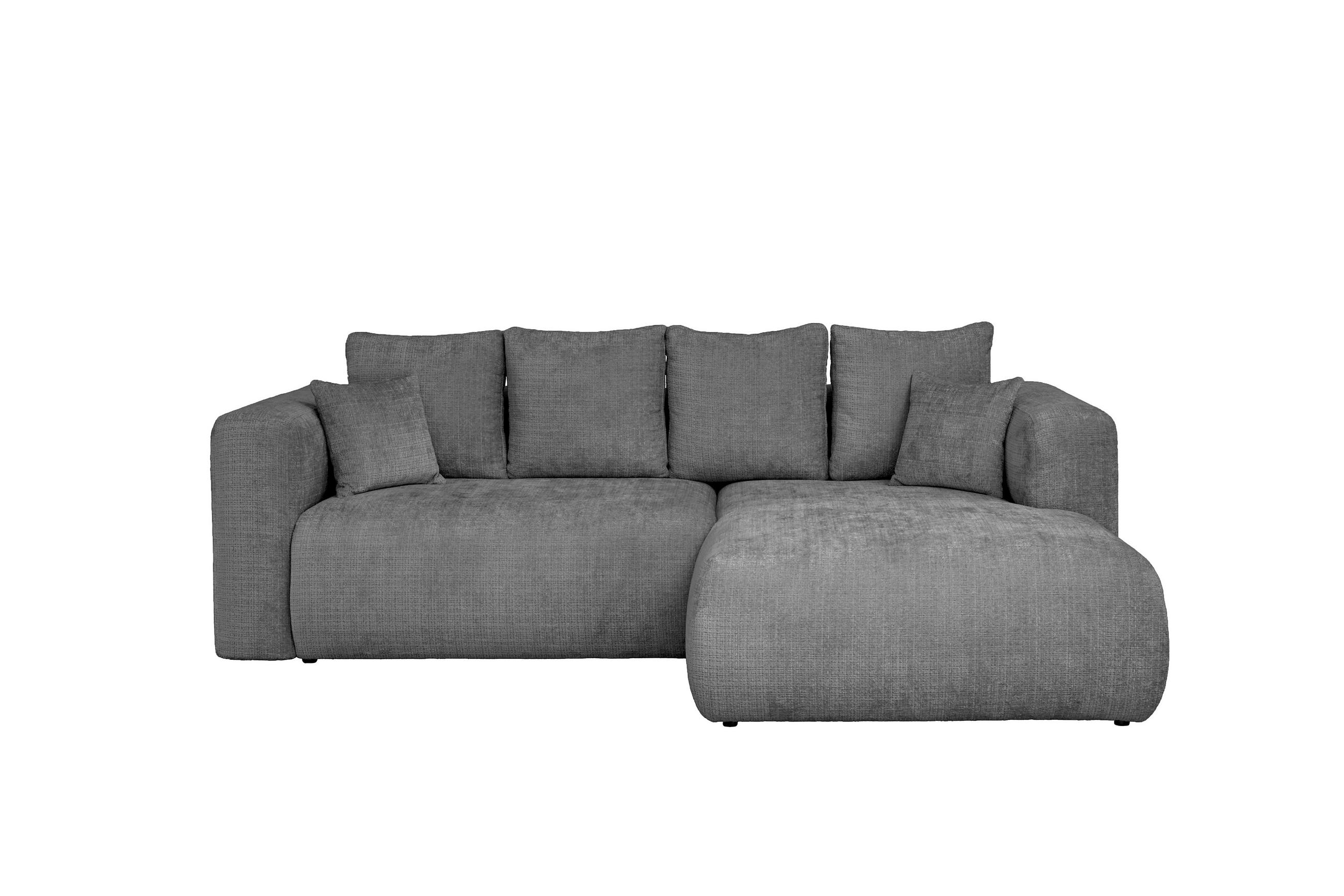 ECKSOFA Dunkelgrau Chenille Zierkissen, Rückenkissen, Rücken echt  - Dunkelgrau/Schwarz, MODERN, Kunststoff/Textil (276/188cm) - Milino