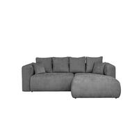 ECKSOFA Dunkelgrau Chenille Zierkissen, Rückenkissen, Rücken echt  - Dunkelgrau/Schwarz, MODERN, Kunststoff/Textil (276/188cm) - Milino