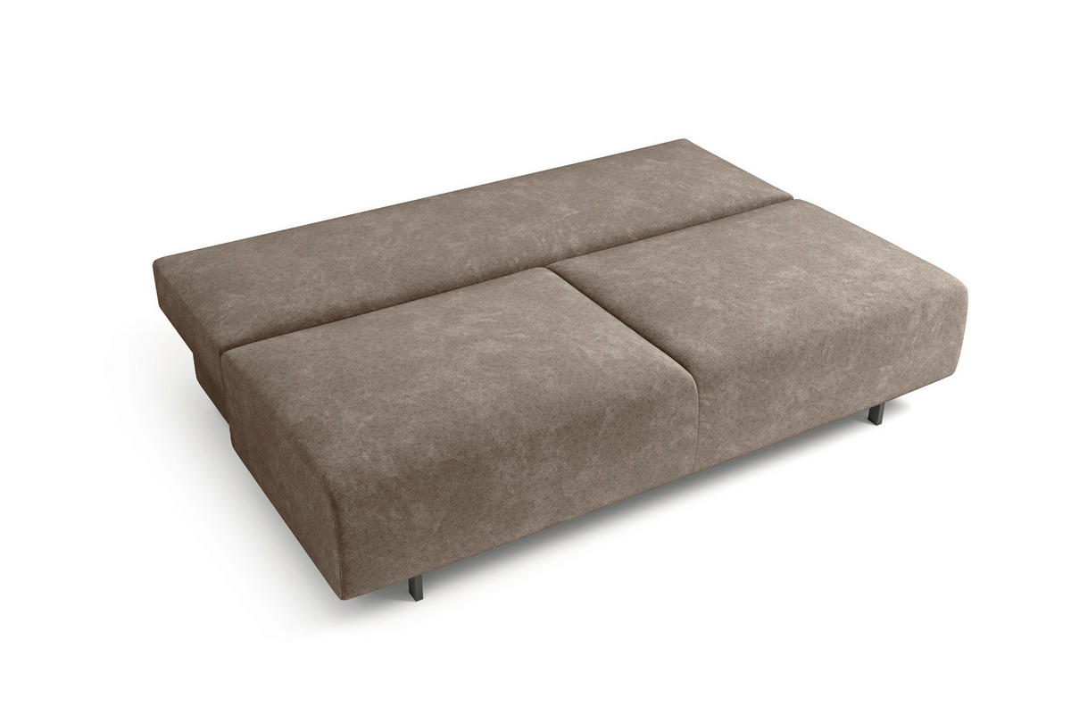 SCHLAFSOFA OLIVIO Velours Dunkelgrau  inkl. Bettkasten, Schlaffunktion  - Dunkelgrau/Schwarz, Basics, Holz/Textil (200/90/95cm) - Livetastic