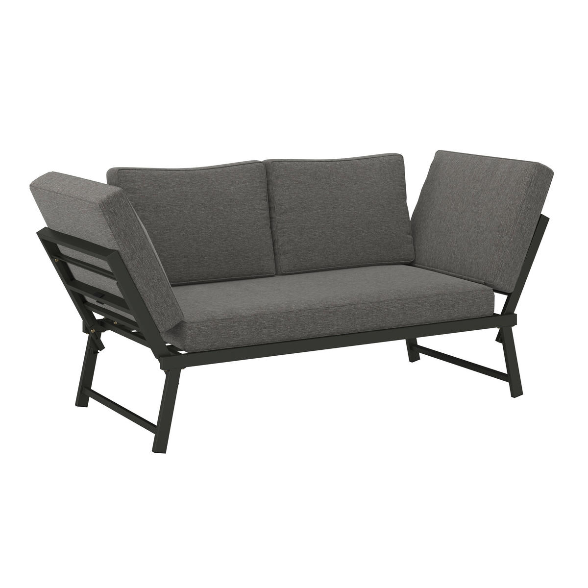 GARTENBANK 220/163/68/70 cm  Stahl  - Grau, MODERN, Metall (220/163/68/70cm) - Ambia Garden