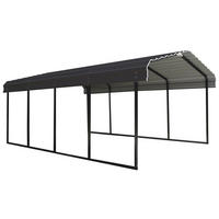 CARPORT 370/260/600 cm Stahl  - Grau, Basics, Metall (370/260/600cm) - Ambia Garden