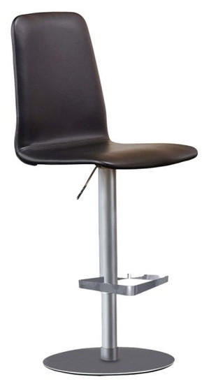 STOL  läderutbud, tygutbud  äkta läder  svart, stålfärgad  - stålfärgad/svart, Design, metall/läder (45/91-117/45cm) - Skovby