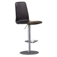 STOL  läderutbud, tygutbud  äkta läder  svart, stålfärgad  - stålfärgad/svart, Design, metall/läder (45/91-117/45cm) - Skovby