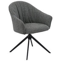 ARMLEHNSTUHL  Sitzfläche 360° drehbar, automatische Rückholfunktion Webstoff  - Dunkelgrün/Schwarz, Design, Textil/Metall (66/83/64cm) - Novel