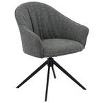 ARMLEHNSTUHL  Sitzfläche 360° drehbar, automatische Rückholfunktion Webstoff  - Dunkelgrün/Schwarz, Design, Textil/Metall (66/83/64cm) - Novel