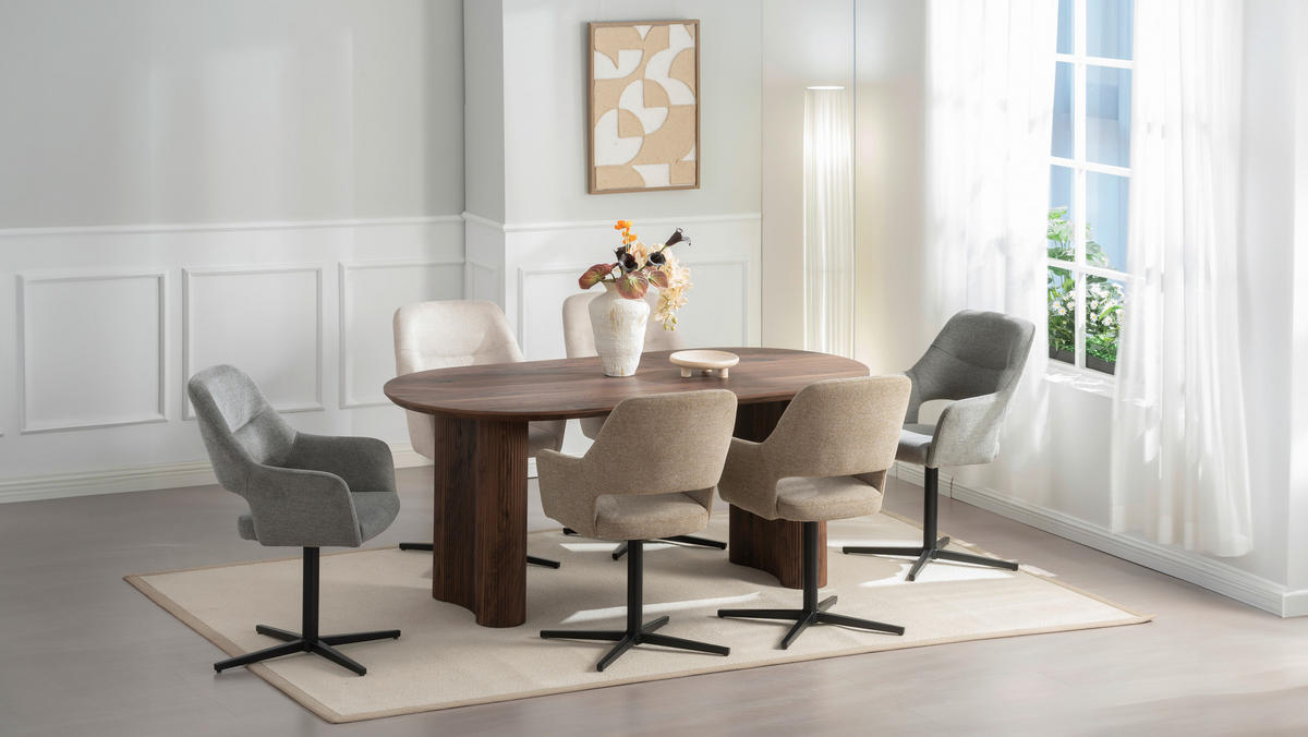 ESSTISCH in Holzwerkstoff 180/90/75 cm   - Walnussfarben, Basics, Holzwerkstoff (180/90/75cm) - Livetastic