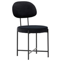 STUHL-SET  in Stahl Samt Metall, Textil  - Schwarz, Design, Textil/Metall (50/89/60cm) - Livetastic