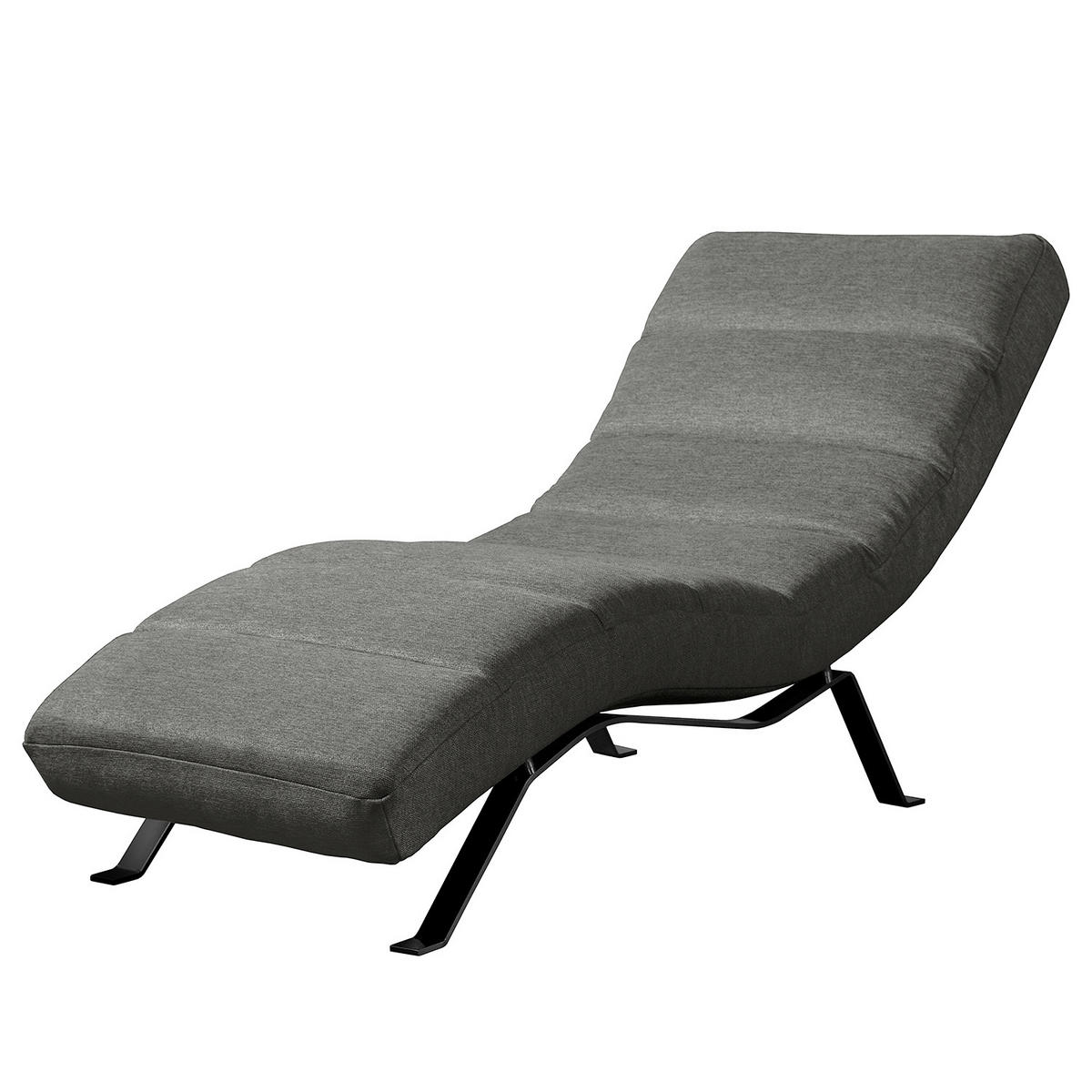 RELAXLIEGE SWING Webstoff Dunkelgrau  - Dunkelgrau/Schwarz, Design, Textil/Metall (65/65/171cm) - Livetastic