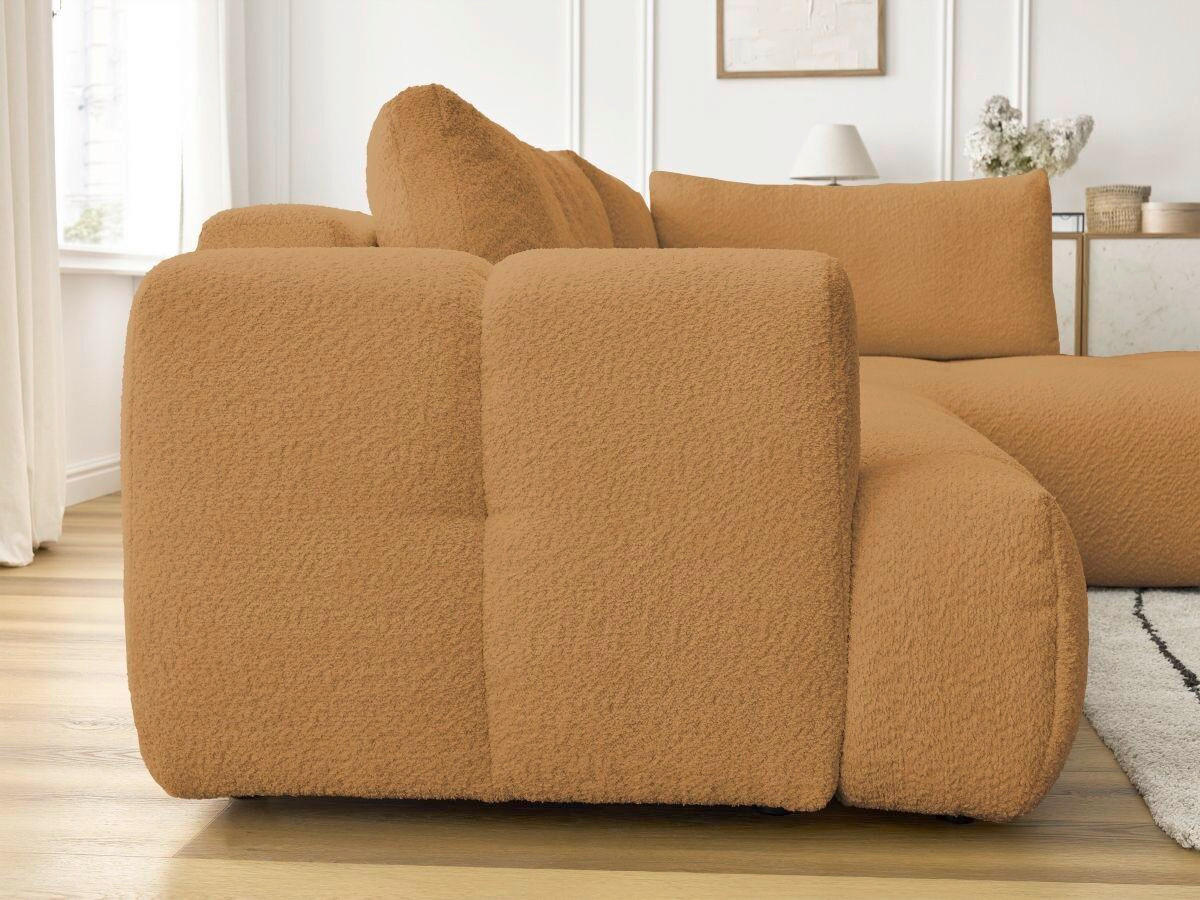 ECKSCHLAFSOFA EVEREST Bouclé Gelb  inkl. Rückenkissen, Schlaffunktion  - Gelb/Schwarz, MODERN, Kunststoff/Textil (282/204cm)