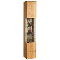 VITRINE  in massiv Asteiche Eichefarben - Eichefarben/Schwarz, Natur, Glas/Holz (35/205,7/39,5cm) - Valnatura
