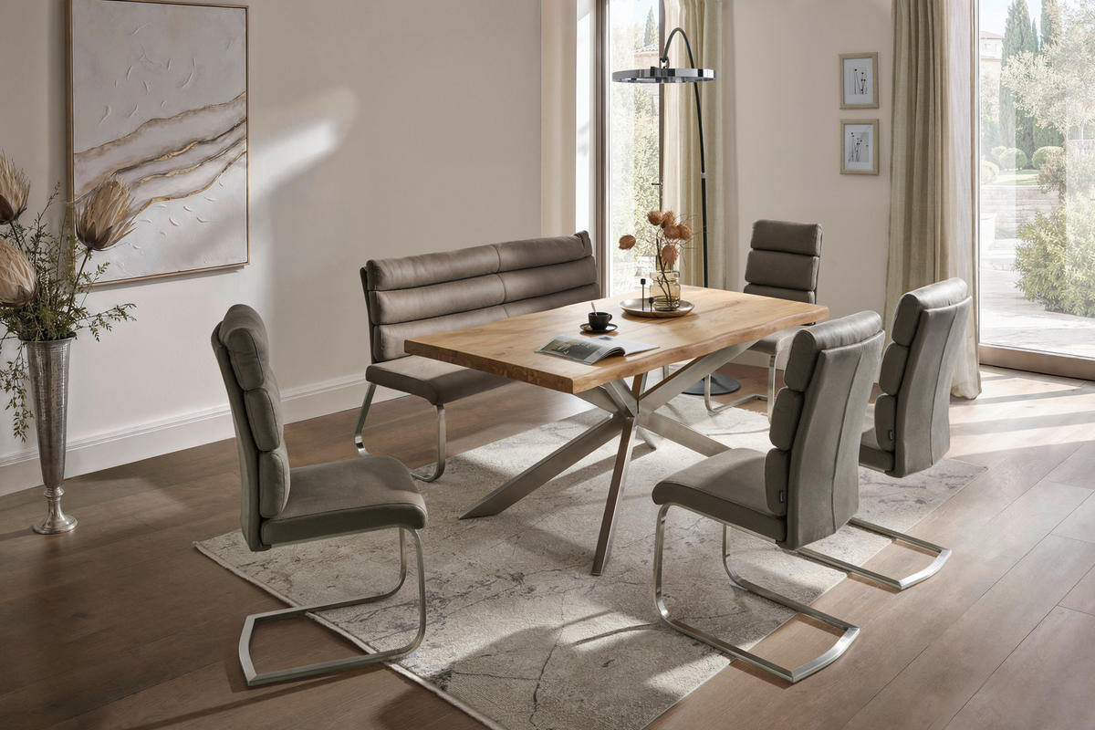 TISCHGESTELL 154/78/73 cm  Metall Edelstahlfarben  - Edelstahlfarben, Design, Metall (154/78/73cm) - Valdera
