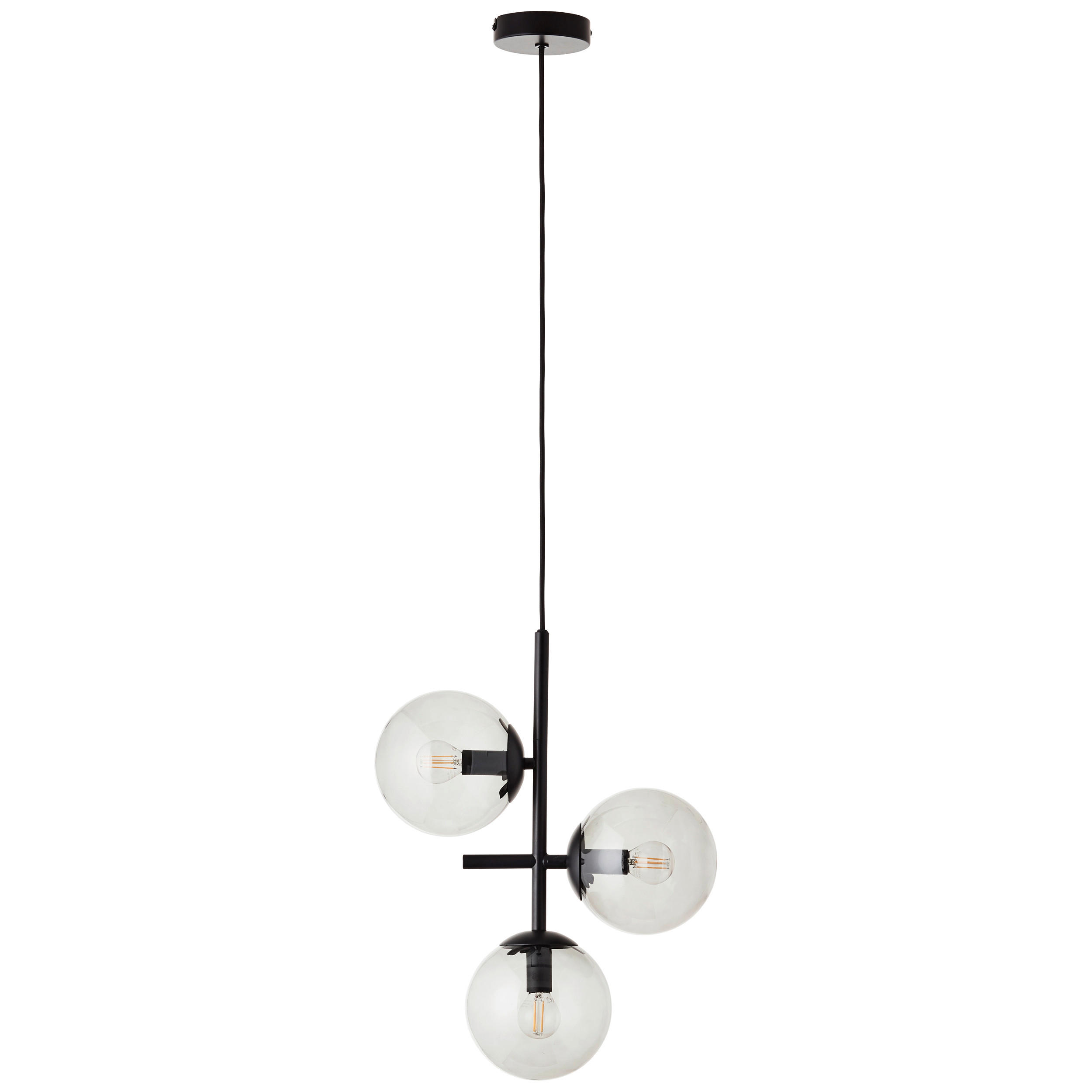 PENDELLEUCHTE 35,2/150,3/15 cm   - Klar/Schwarz, LIFESTYLE, Glas/Metall (35,2/150,3/15cm) - Brilliant