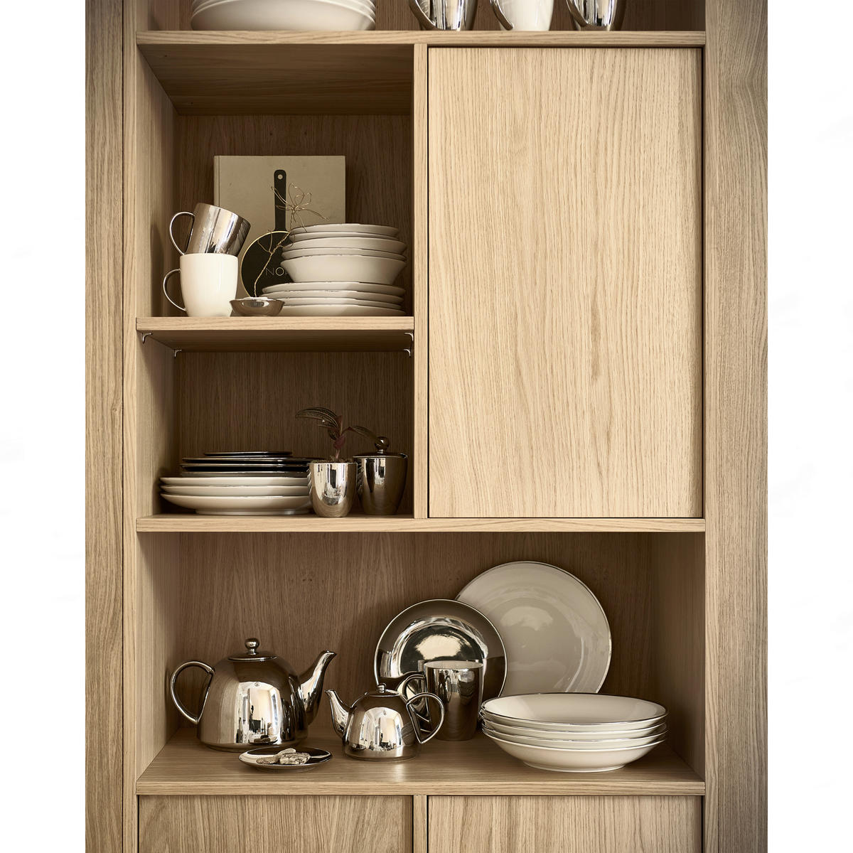REGAL Eiche furniert Naturfarben  - Naturfarben, Design, Holz (77/199/40cm) - Livetastic