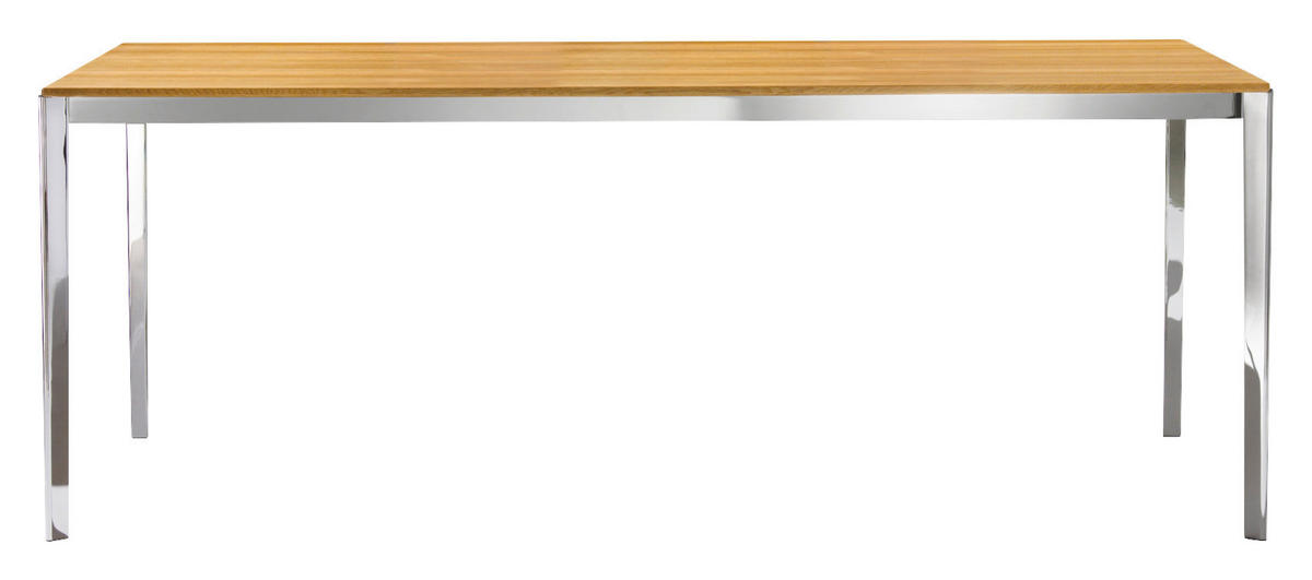 ESSTISCH in Holz, Metall 250-350/100/75 cm  - Edelstahlfarben/Eichefarben, Design, Holz/Metall (250-350/100/75cm) - TEAM 7