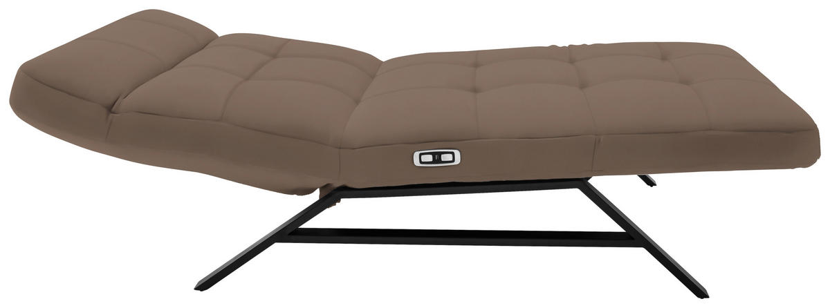 RELAXLIEGE in Echtleder Braun  - Schwarz/Braun, Design, Leder/Metall (120/54-113/158-198cm) - Pure Home Lifestyle