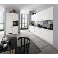 KÜCHENBLOCK  120/360 cm  in Schwarz, Weiß Hochglanz  - Weiß Hochglanz/Schwarz, Basics, Holzwerkstoff/Metall (120/360cm) - Impuls