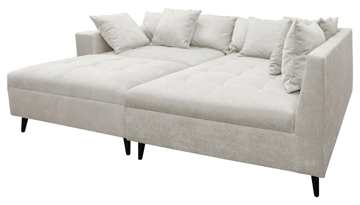 KUTNA GARNITURA tekstil  svijetlo siva   - svijetlo siva/crna, Design, tekstil/drvo (247/174cm) - MID.YOU