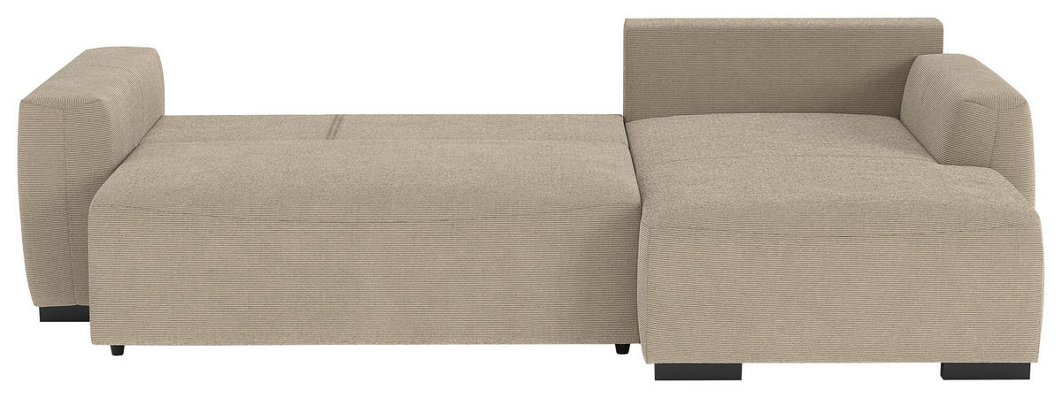 ECKSOFA  in Cord Braun  - Schwarz/Braun, Trend, Kunststoff/Textil (252/170cm) - MID.YOU