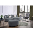 ECKSOFA in Bouclé Grau  235/166 cm  - Hellrosa/Schwarz, MODERN, Kunststoff/Textil (235/166cm) - Hom`in